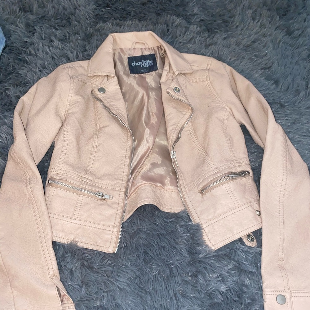 Charlotte Russe peach cropped jacket